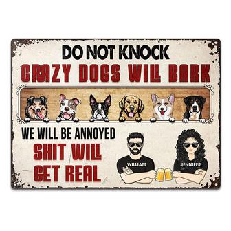 Crazy Dogs Will Bark Custom Metal Sign - Gift for Dog Lovers - Thegiftio UK