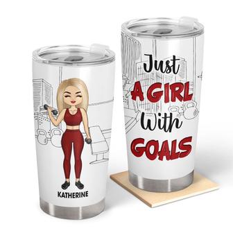 Just A Girl With Goals Custom Tumbler - Gift for Gym Lover - Thegiftio UK
