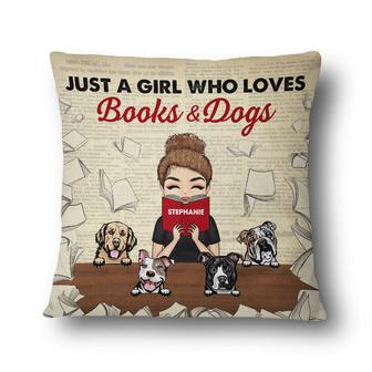 Just A Girl Who Loves Dogs Books Personalized Pillow - Thegiftio UK