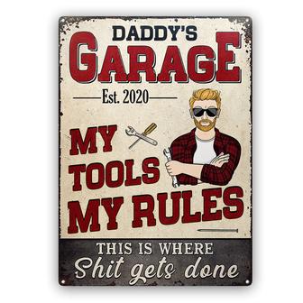 Daddy's Garage My Tools My Rules Custom Sign - Gift for Dad - Thegiftio UK