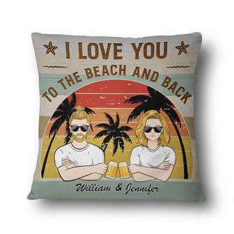 Love You To The Beach Personalized Pillow - Gift For Couple - Thegiftio UK