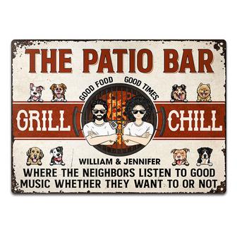 Couple The Backyard Good Food Good Times Custom Metal Sign - Thegiftio UK