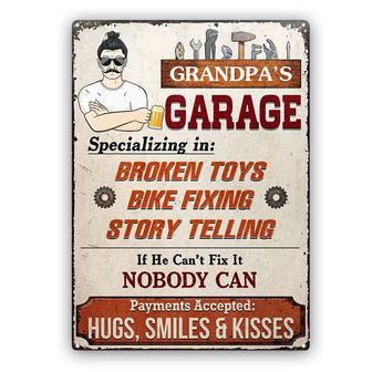 Grandpa's Garage Custom Metal Sign - Perfect Gift for Dad - Thegiftio UK