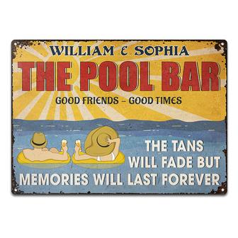 Couple Beach Bar Memories Custom Metal Sign - Couples Gift - Thegiftio UK