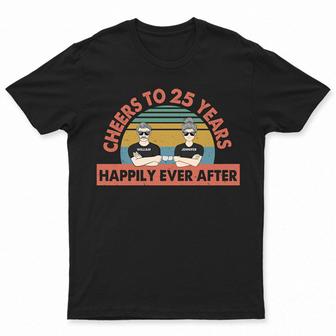 Husband Wife Cheers To Years Custom T-Shirt - Couple Gift - Thegiftio UK