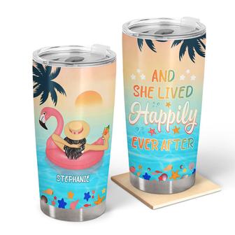And She Lived Happily Ever After Custom Tumbler - Beach Gift - Thegiftio UK