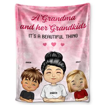 It's A Beautiful Thing - Gift For Grandma - Personalized Custom Fleece Blanket - Thegiftio UK