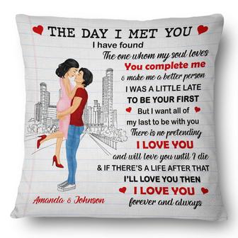 The Day I Met You Personalized Pillow - Anniversary Gift - Thegiftio UK