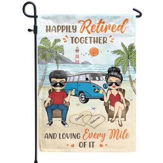 Happily Retired Together Personalized Flag - Couples Gift - Thegiftio UK