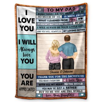 Everything I Am You Help Me To Be - Gift For Dad, Father - Personalized Custom Fleece Blanket - Thegiftio UK