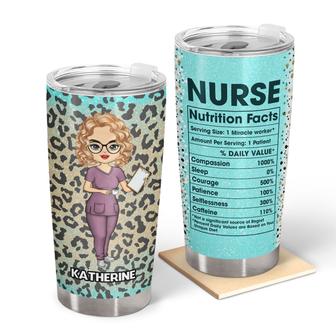 Nurse Nutrition Facts Leopard Custom Tumbler - Nurse Gift - Thegiftio UK