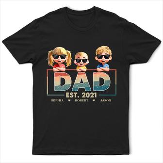 Dad Est Grandpa 3D Cartoon Custom T-Shirt - Gift for Dad - Thegiftio UK