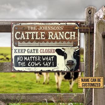 Dairy Farm Cattle Keep Gate Closed Custom Metal Sign - Gift - Thegiftio UK