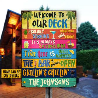 Deck Bar Grilling Custom Metal Sign - Gift for BBQ Lovers - Thegiftio UK
