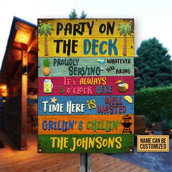 Deck Party Proudly Custom Metal Sign - Gift for Home Decor - Thegiftio UK