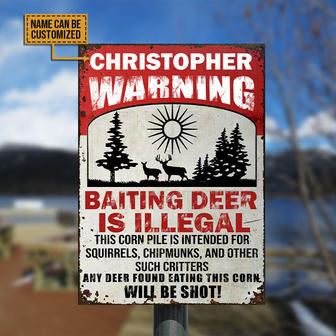 Deer Hunting Baiting Custom Metal Sign - Gift for Hunters - Thegiftio UK