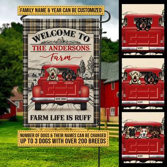 Dog Farm Life Is Ruff Custom Flag - Gift for Dog Owners - Thegiftio UK