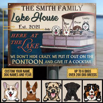 Dog Puppy Pontoon Boat Don't Hide Crazy Custom Metal Sign - Thegiftio UK