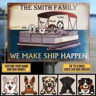 Dog Puppy Pontoon Boat Custom Metal Sign - Pet Lovers Gift - Thegiftio UK