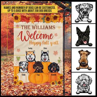 Dog Welcome Fall Custom Flag - Gift for Dog Lovers - Thegiftio UK