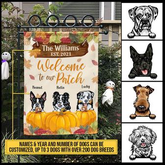 Dog Welcome To Our Patch Custom Flag - Gift for Dog Lovers - Thegiftio UK
