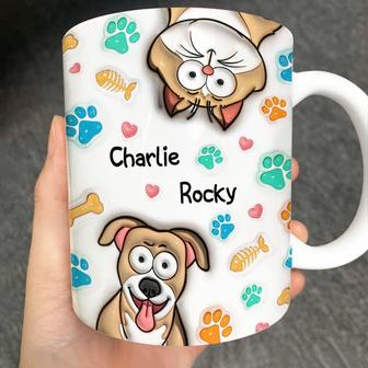 Dog Cat 3D Effect Personalized Mug - Gift for Cat Lovers - Thegiftio UK
