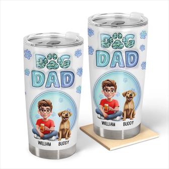 Dog Dad Dog Mom Cute Fur Baby Glitter Custom Tumbler - Thegiftio UK