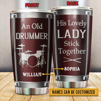 Drum Couple Stick Together Custom Tumbler - Gift for Couples - Thegiftio UK