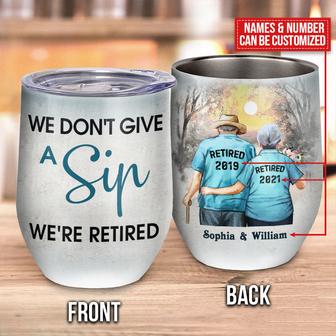 Elder Couple Retired Don't Give A Sip Custom Tumbler - Gift - Thegiftio UK