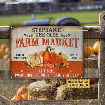 Fall Market Pumpkin Fresh Custom Metal Sign - Autumn Gift - Thegiftio UK