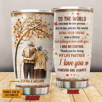 To Me You Are The World Custom Tumbler - Anniversary Gift - Thegiftio UK