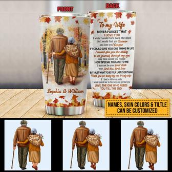 Family Old Couple Never Forget Custom Tumbler - Couple Gift - Thegiftio UK