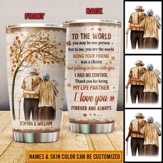 To Me You Are The World Custom Tumbler - Anniversary Gift - Thegiftio UK