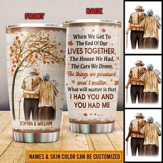 When We Get Fall Leaves Custom Tumbler - Anniversary Gift - Thegiftio UK