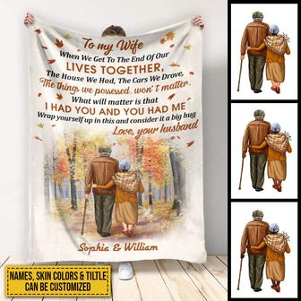 Family Old Couple When We Get Custom Color Skin Custom Blanket, Personalized Fall Couple Blanket, Couple Gift - Thegiftio UK