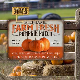 Farm Pumpkin Sign Custom Classic Metal Sign - Autumn Gift - Thegiftio UK