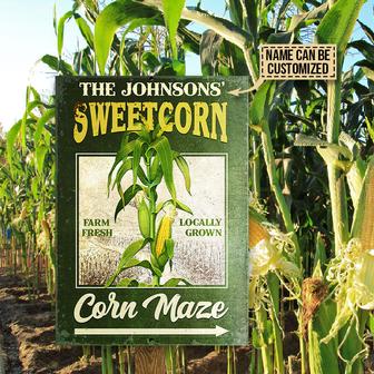 Farm Sweet Corn And Corn Maze Custom Metal Sign - Fall Gift - Thegiftio UK