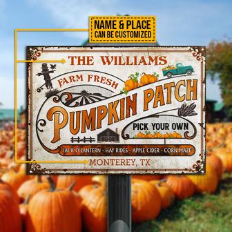 Farm Fresh Pumpkin Patch Custom Metal Sign - Fall Gift - Thegiftio UK