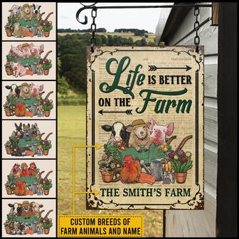 Farmhouse Dictionary Life Is Better On The Farm Custom Metal - Thegiftio UK