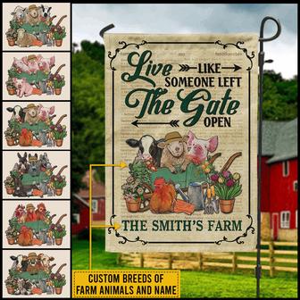 Farmhouse Dictionary Left The Gate Open Custom Flag - Gift - Thegiftio UK