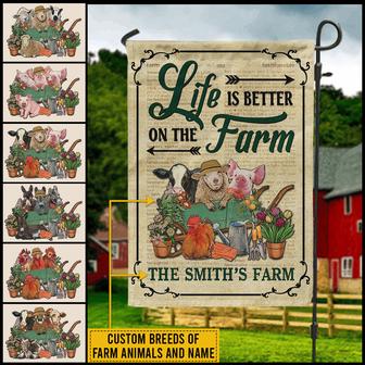 Life Is Better On The Farm Custom Flag - Gift for Farmers - Thegiftio UK