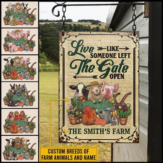 Farmhouse Dictionary Left The Gate Open Custom Metal Sign - Thegiftio UK