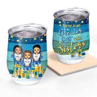 Sisters Chibi Girl Custom Wine Tumbler - Gift for Sisters - Thegiftio UK