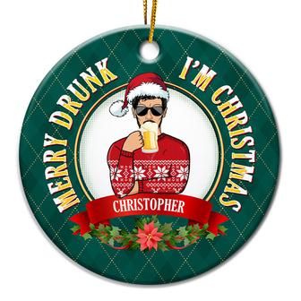 Merry Drunk I'm Christmas Personalized Ornament - Gift - Thegiftio UK
