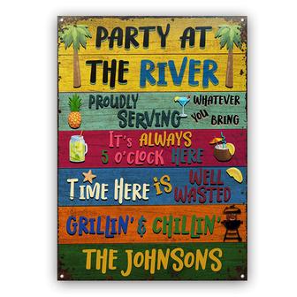 Party At The River Personalized Metal Sign - Gift for Family - Thegiftio UK