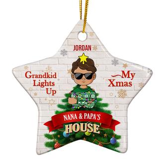 Grandkid Lights Up My Christmas Personalized Ornament - Gift - Thegiftio UK