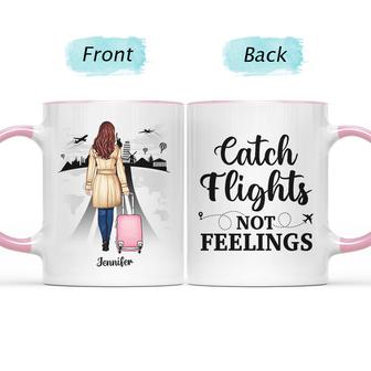Catch Flights Not Feelings Personalized Mug - Travel Gift - Thegiftio UK