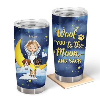 Woof You To The Moon Custom Tumbler - Gift for Dog Lovers - Thegiftio UK