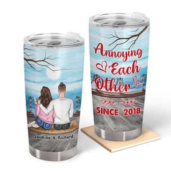 Family Couple Annoying Each Other Custom Tumbler - Thegiftio UK