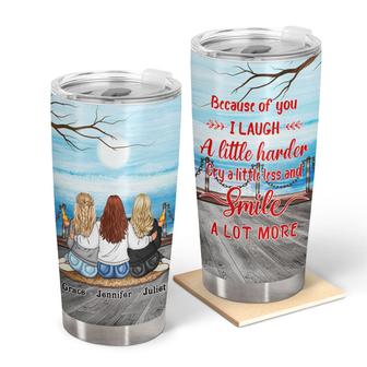 Bestie Laugh A Little Harder Custom Tumbler - Thegiftio UK